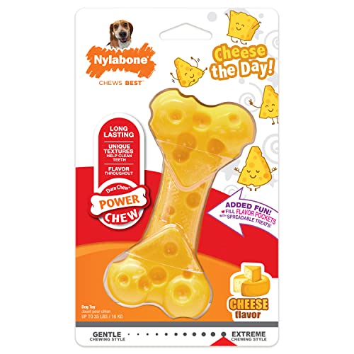 Juguete Nylabone Hueso Sabor Queso Mediano PowerChew