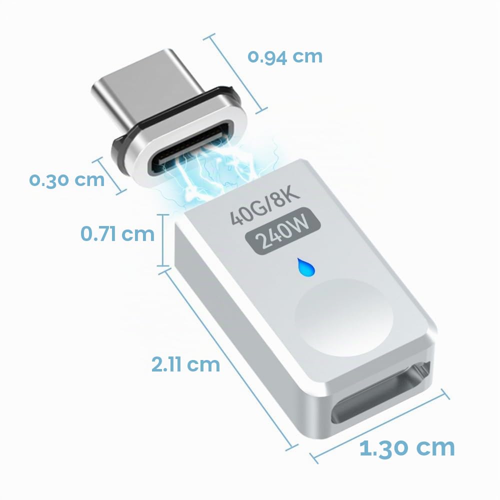 Adaptador Magnético USB C SHEEAST 240W 24 Pines para Steam Deck MacBook Pro iPad Pro Teléfonos