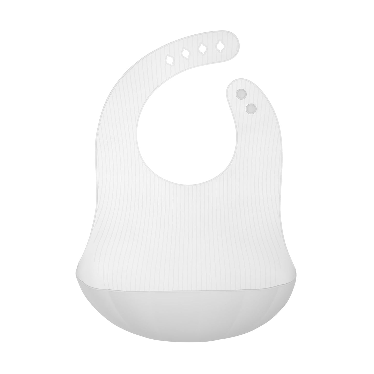 Olababy Fold N Go - Babero de silicona para bebé con funda de viaje, suave, ligero, impermeable, para bebés y niños pequeños, sin BPA (1 babero + 1 funda de viaje, perla)