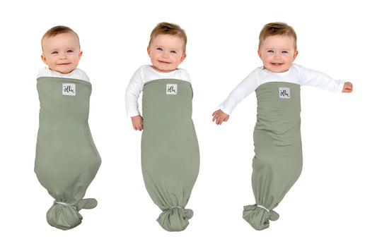The Ollie Swaddle - Swaddle para dormir para bebés, tela transpirable que absorbe la humedad para evitar el sobrecalentamiento, ajuste ajustable (oliva, talla única)