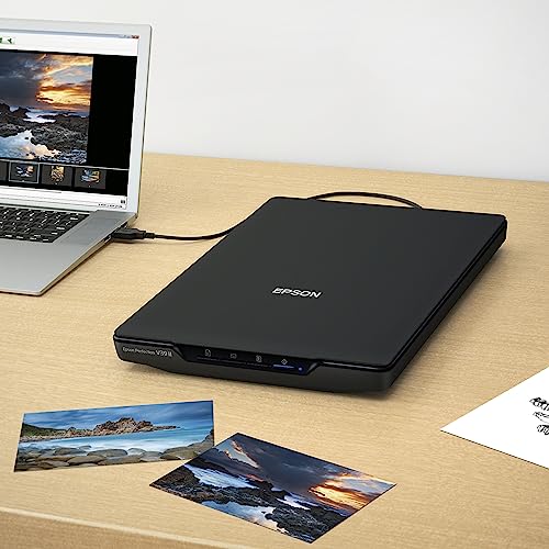 Escáner Plano Epson Perfection V39 II a Color Resolución 4800 PPP Tapa Extraíble Alta para Escaneo a la Nube USB
