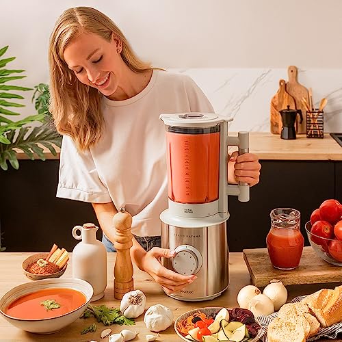 Cecotec Batidora de Vaso Grand Katana 2100MAX Total Destroy B. Potencia nominal 1800W y Máx 2700W, Tecnología Contrarrotante, Cuchilla 8 Hojas Recubrimiento Titanio Negro, Jarra Termorresistente 1,8 L