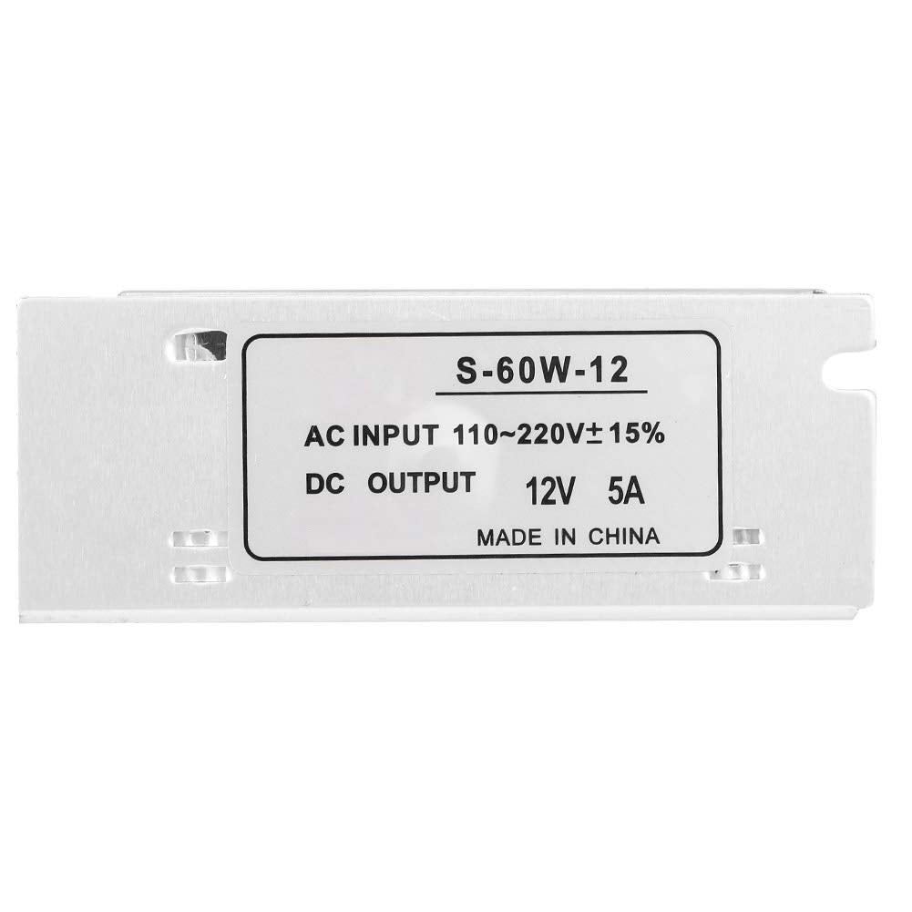 Fuente de alimentación de interruptor regulado universal de 12V 5A AC/DC para LED, convertidor de voltaje, interruptor regulado de fuente de alimentación, rendimiento antiinterferencias