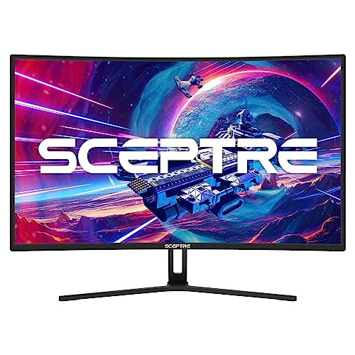 Monitor de Juegos Curvado Sceptre Negro 32 Pulgadas sobremarcha 240 Hz AMD FreeSync Altavoces Integrados