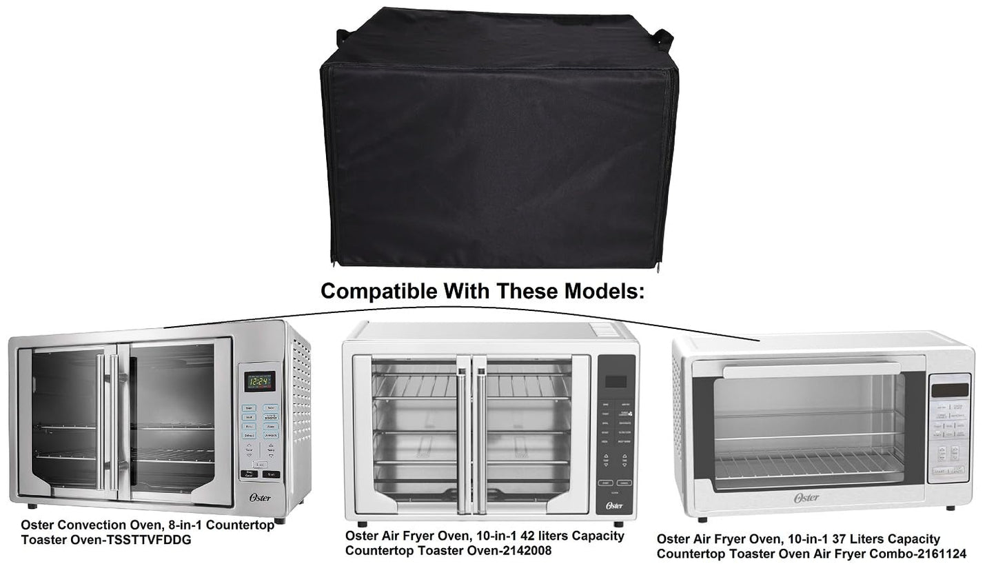 Cubierta de polvo resistente al agua para encimera de convección de puerta francesa y horno tostador, compatible con horno de convección Oster, horno tostador de encimera 8 en 1,