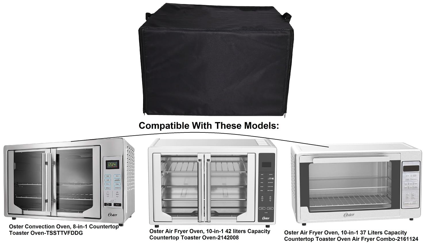 Cubierta de polvo resistente al agua para encimera de convección de puerta francesa y horno tostador, compatible con horno de convección Oster, horno tostador de encimera 8 en 1,