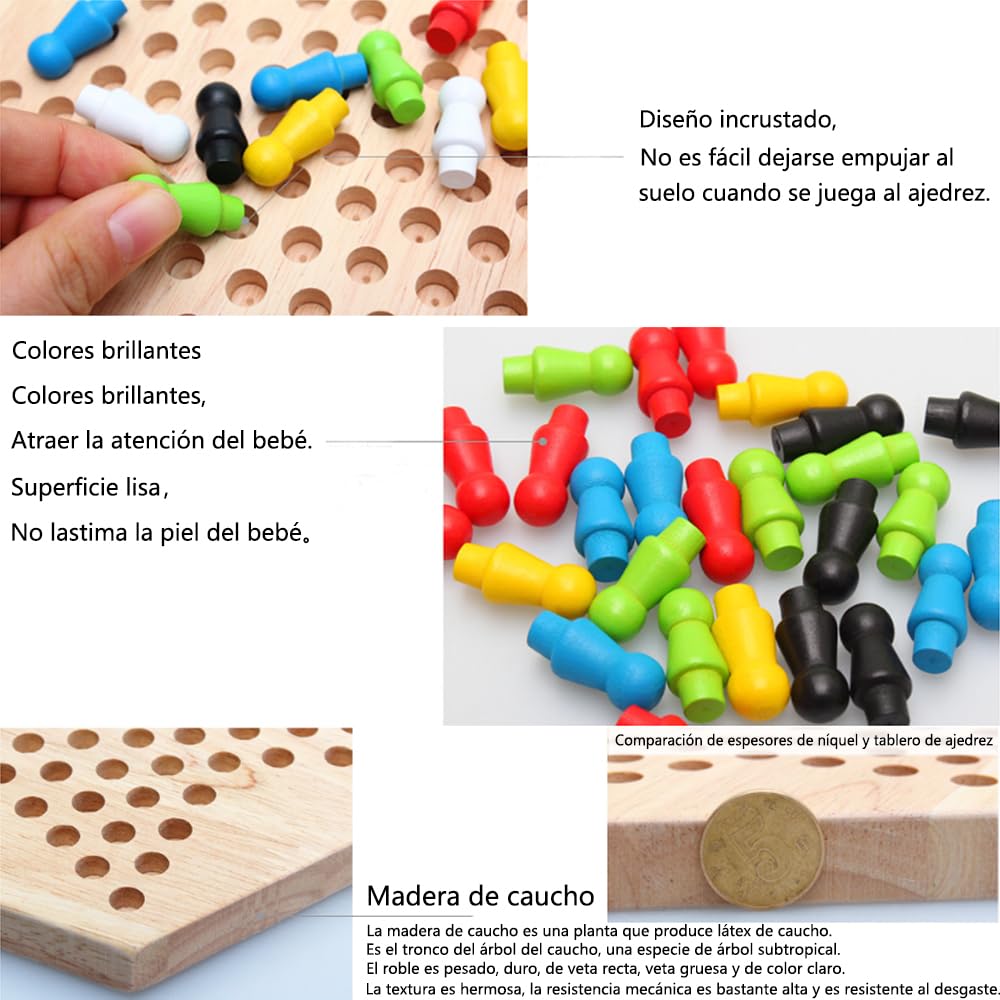 Juego de Mesa NACOOL Azul Damas Chinas Estratégico Familiar y Duradero