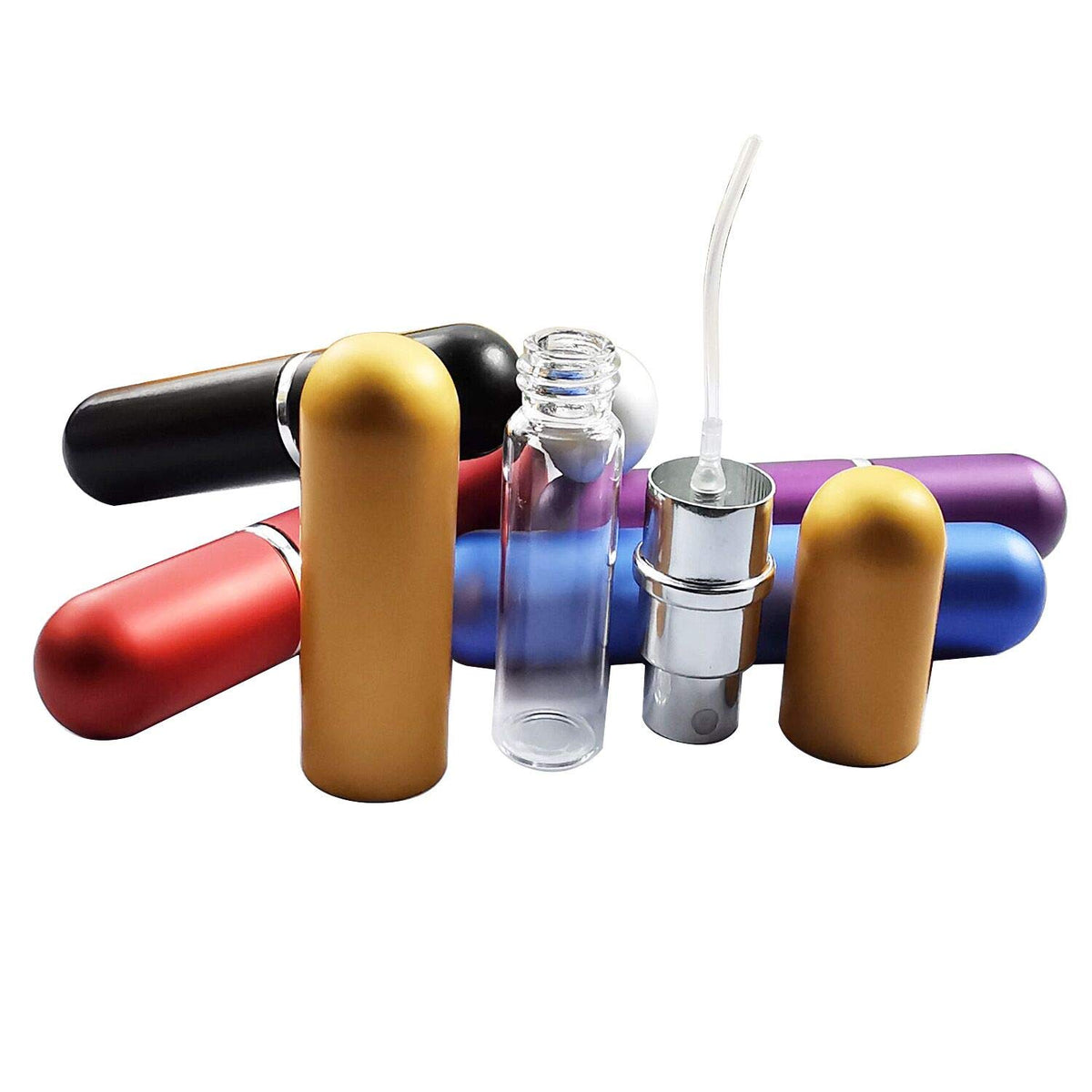 Lingyu - 6 botellas de perfume portátil de 5 ml para viaje con atomizador de perfume vacía y pulverizador de perfume