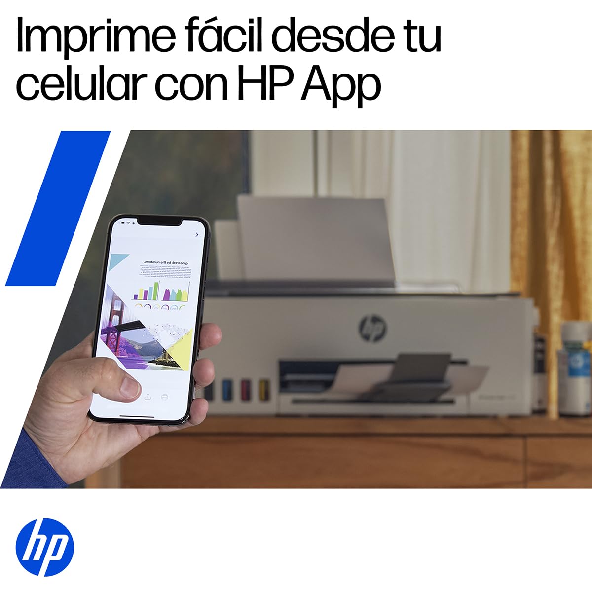 HP Impresora Smart Tank 210, Tinta Continua, Color, Wi-Fi,USB, Bluetooth, Dúplex (Doble Cara) Manual, Impresión Smart App, hasta 2 años de Garantía* (3D4L3A)