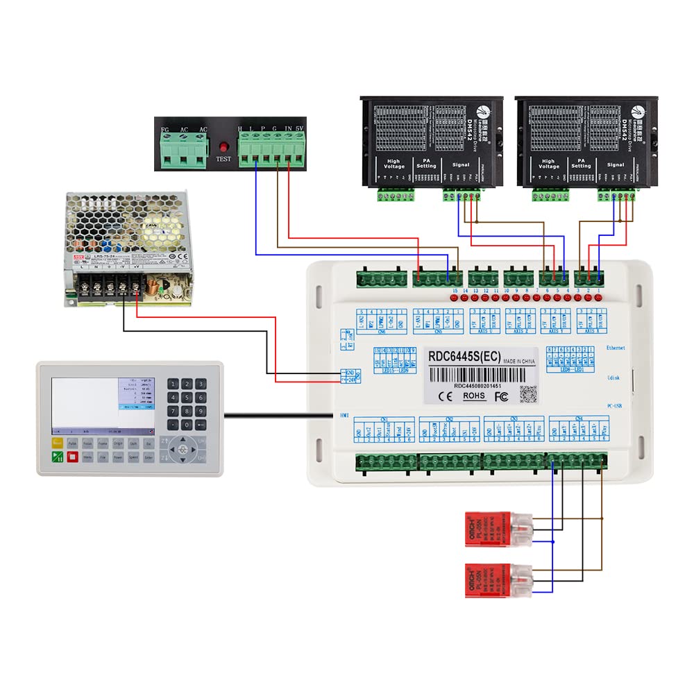 Cloudray Ruida RDC6445G Controlador láser de CO2 para máquina de grabado y corte láser RDC DSP 6445G