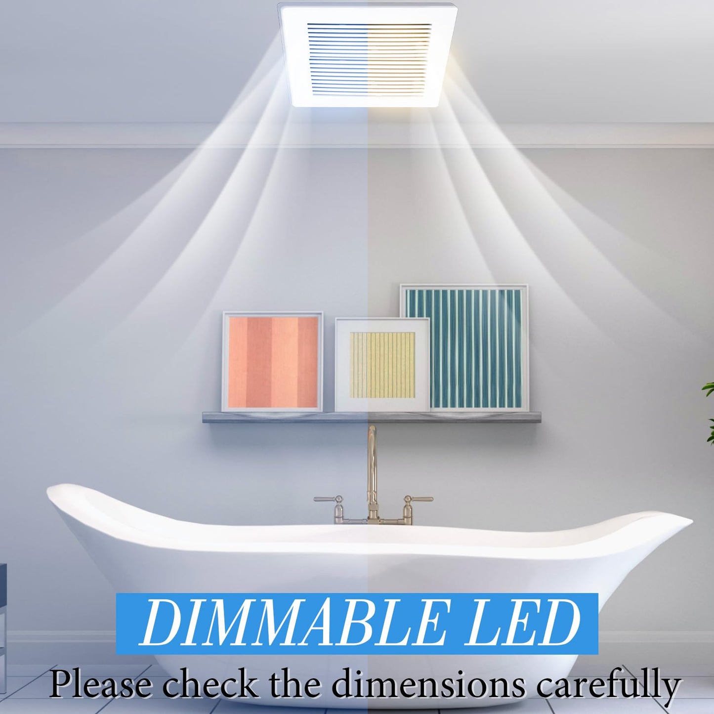 Baquler - Cubierta para ventilador de baño compatible con NuTone 85315000 763RLN 769RLN - Cubierta para ventilador de baño de ventilación para ventilador de techo de baño (2)