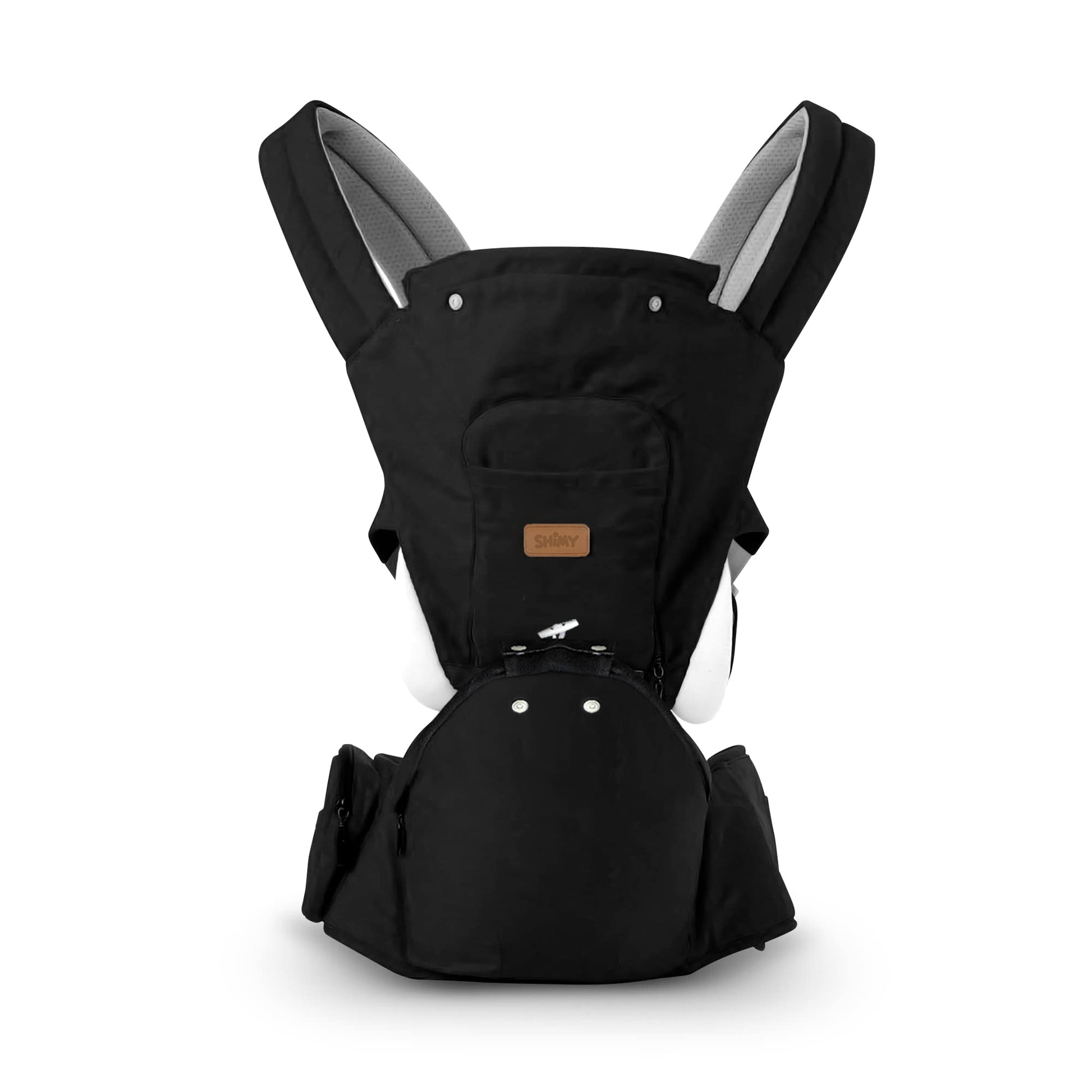 SHIMY Canguro para Bebé, Cangurera Portabebé Tipo Fular para Niños de 0 a 36 Meses, Mochila Ergonómica con Soporte para Cintura, Múltiples Compartimentos con Cierre, Ajustable a Varias Posiciones