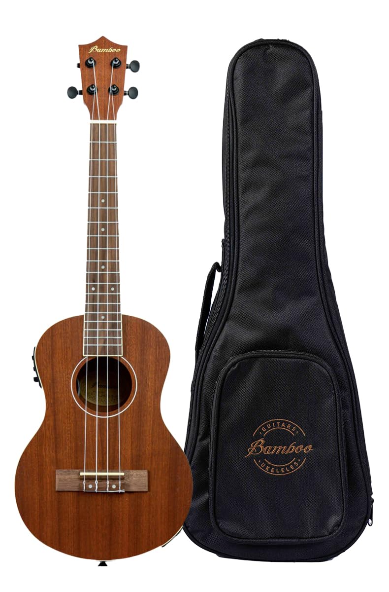 BAMBOO, Ukulele Tenor Sapele Electroacústico con Funda