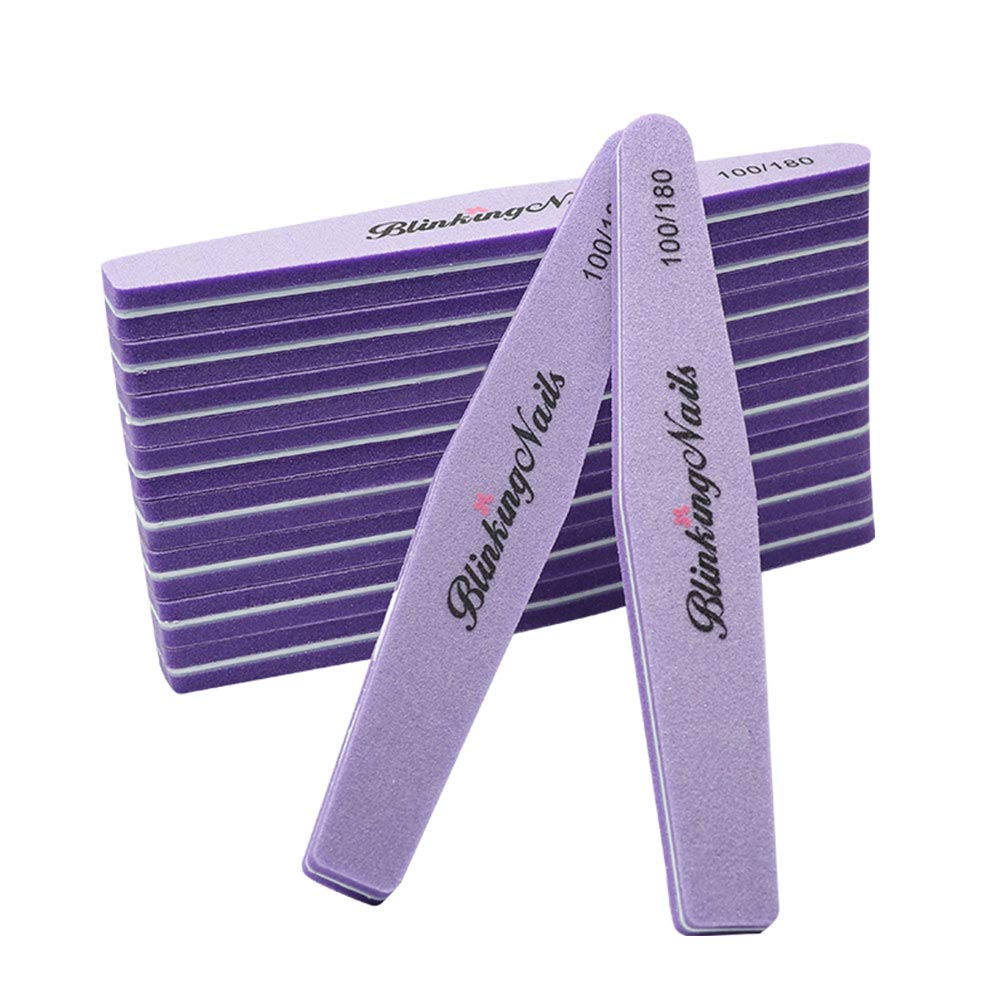 BlinkingNails Nail Buffers of Sponge Nail File Double Sides Design 100/180 Grit, Tampón de Uñas, Lima de Uñas Esponjosa de doble cara, diseño de grano 100/180, Nail Buffer for Acrylic Nails, Tampón Acrílico para Uñas, Pulidor de Uñas Para Uñas Acrílicas,
