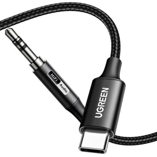 Adaptador de Audífonos UGREEN Gris Alta Resolución Tipo C a 3,5mm 1m