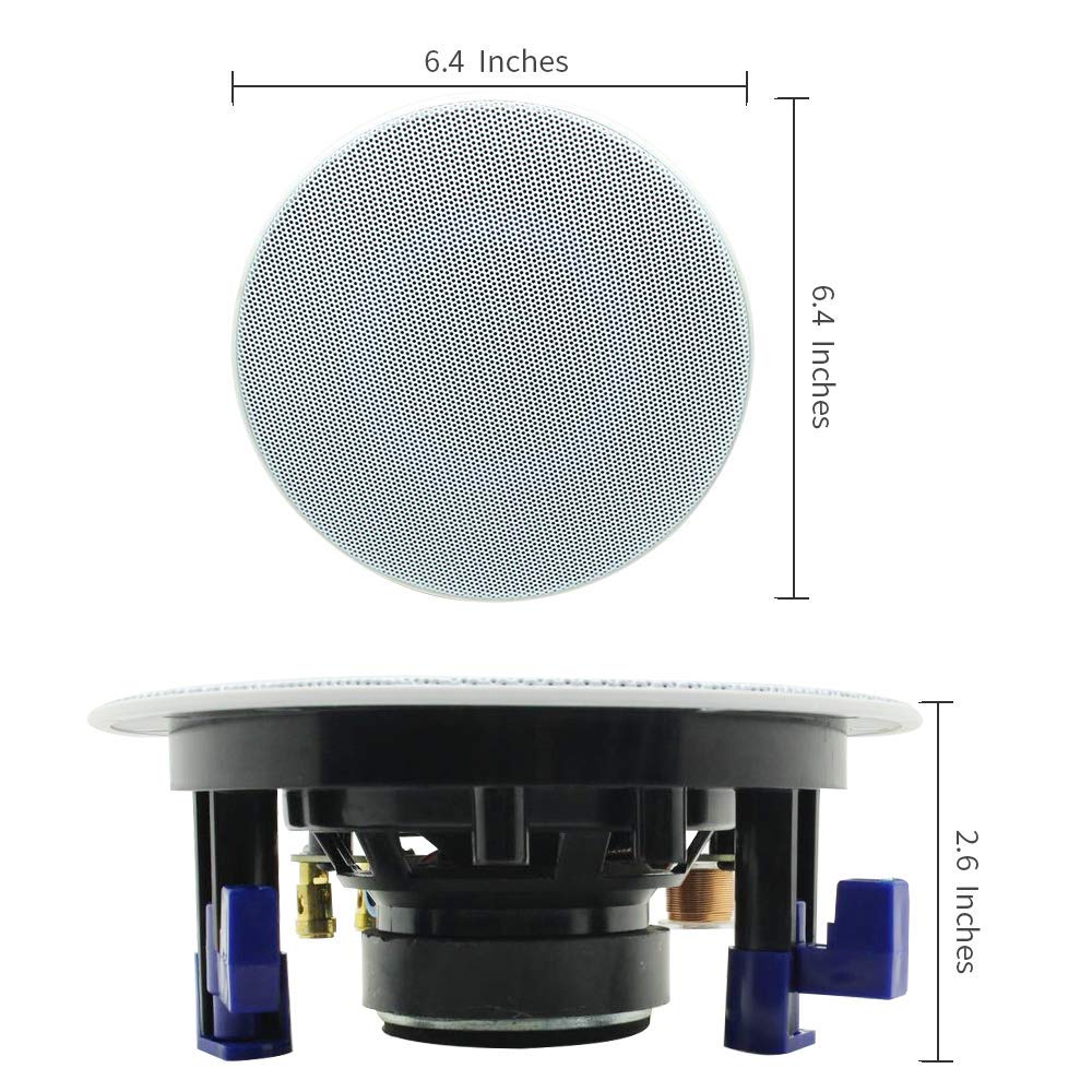 Herdio Altavoces Compatible con Bluetooth de Montaje Empotrado de 4 Pulgadas, Rango Completo de 2 vías en Pared y Techo, perfectos para Colocar en Interiores y Exteriores, porches