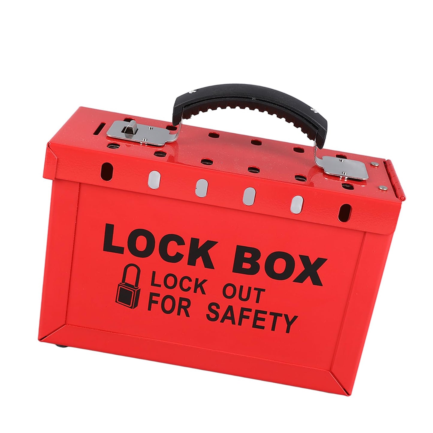 DAUZ Caja de Seguridad de Hierro Rojo con Ventana Transparente y Gestión de Grupos