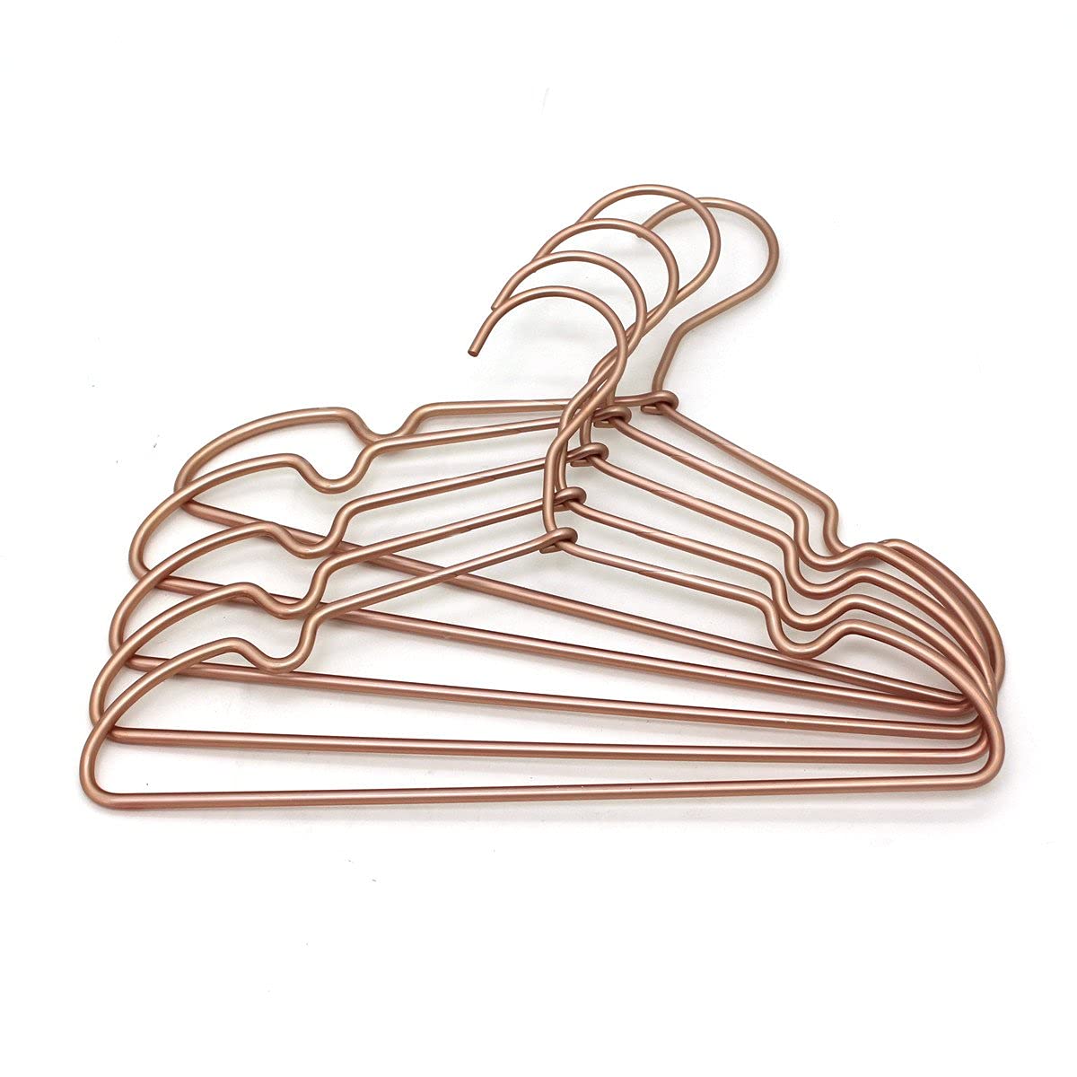 Koobay Non Slip 32CM Gold Copper Light Wire Children Clothes Suit Coat Metal Hanger (10)
