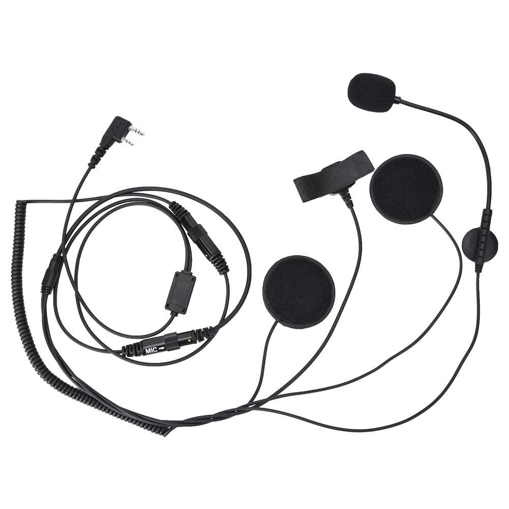 Mugast Casco de la Motocicleta Auricular con PTT Impermeable Walkie Talkie Radio Auricular