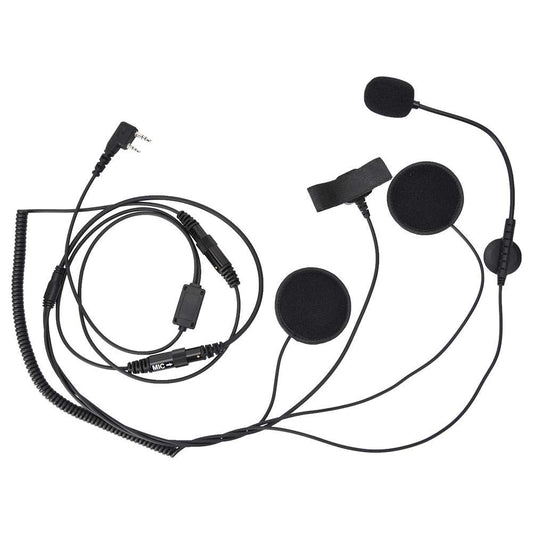 Mugast Casco de la Motocicleta Auricular con PTT Impermeable Walkie Talkie Radio Auricular