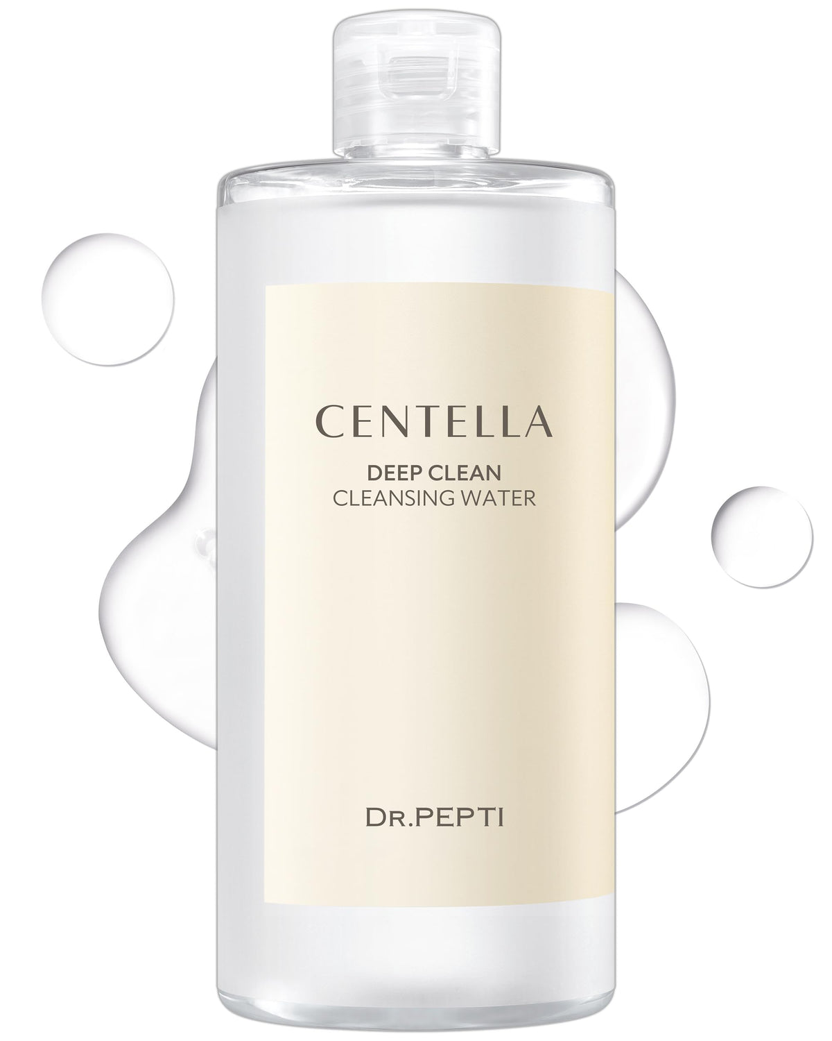 Dr.pepti Agua Limpiadora Profunda Centella - Limpiador Facial Desmaquillante Micelar Coreano - Equilibra el Ph, Hidratante, Suave para Pieles Sensibles y Secas, Amino?cidos de Manzana, P?ptidos, 13,5