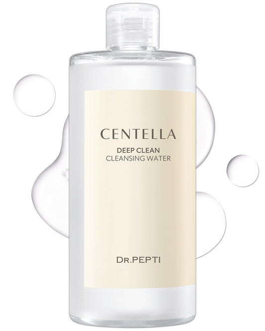Dr.pepti Agua Limpiadora Profunda Centella - Limpiador Facial Desmaquillante Micelar Coreano - Equilibra el Ph, Hidratante, Suave para Pieles Sensibles y Secas, Amino?cidos de Manzana, P?ptidos, 13,5