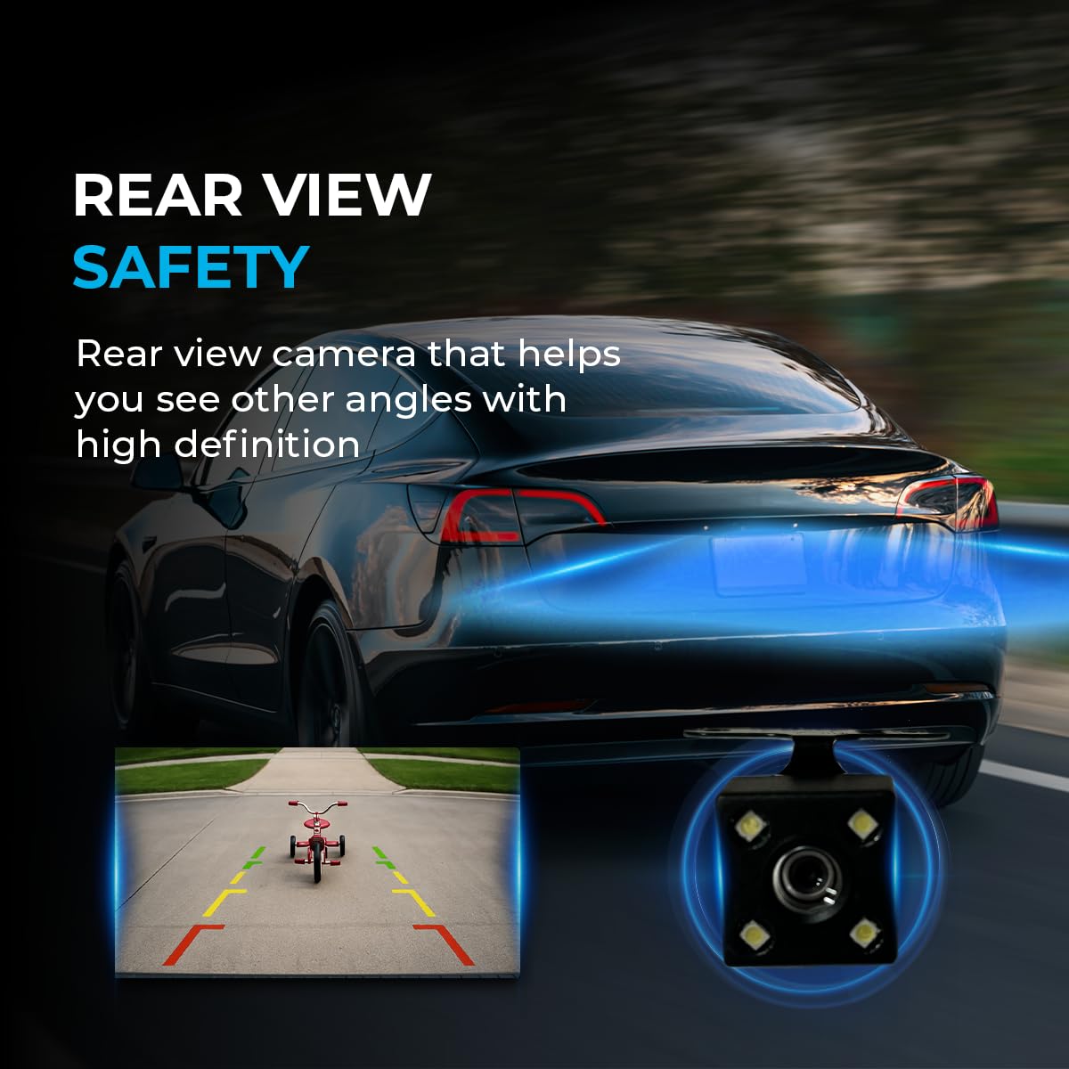 Visualización Inalámbrica AutoSky 7 Pulgadas con Cámara de Respaldo y Enlace de Espejo para Coches Antiguos