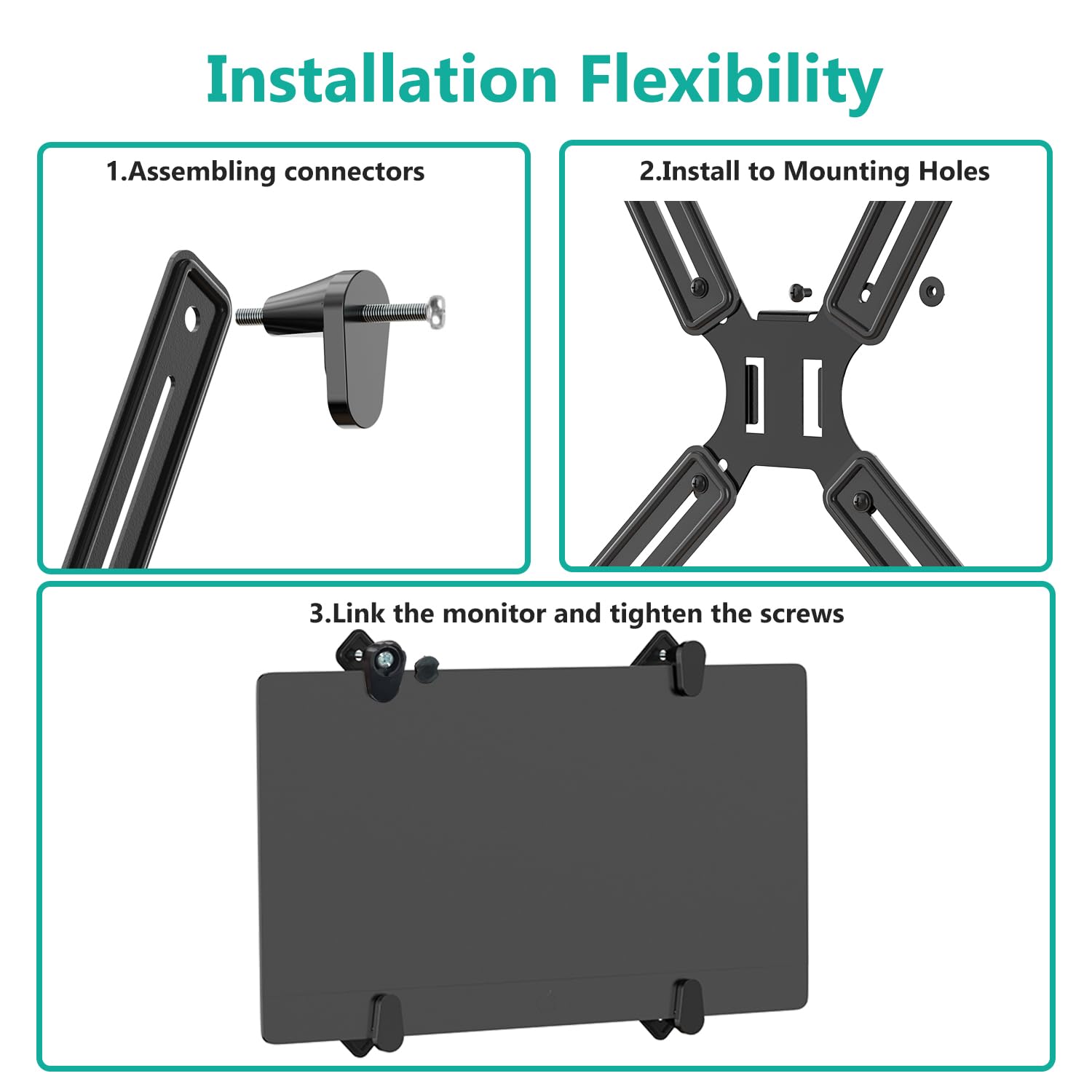 Adaptador VESA Monitor WALI 13 a 27 Pulgadas 8 kg Montaje 75 x 75 mm y 100 x 100 mm