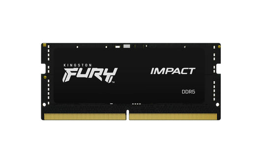 Kingston Fury Impact DDR5, Memoria Gamer para Laptop, Capacidad: 32GB, Frecuencia: 5600MT/s, Latencia: CL 40, Factor de Forma: SODIMM 262-Pin, Color: Negro, Numero de Parte: KF556S40IB-32