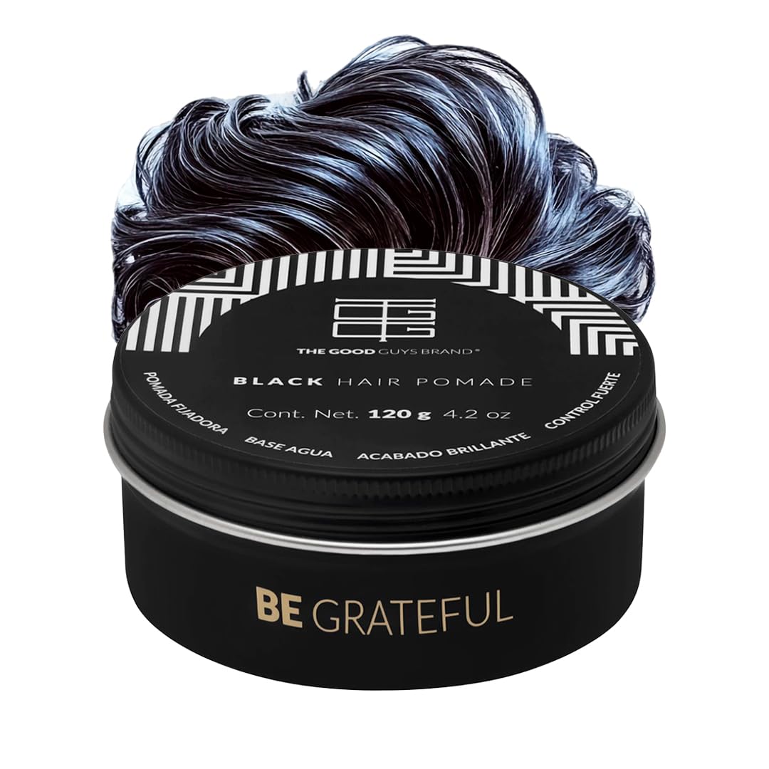 Cera para Cabello Hombre 120gr - Black Pomade | Cera con Color para Cubrir Canas | Fijación Fuerte y Brillo | Aroma Madera | Fácil de Aplicar | THE GOOD GUYS BRAND