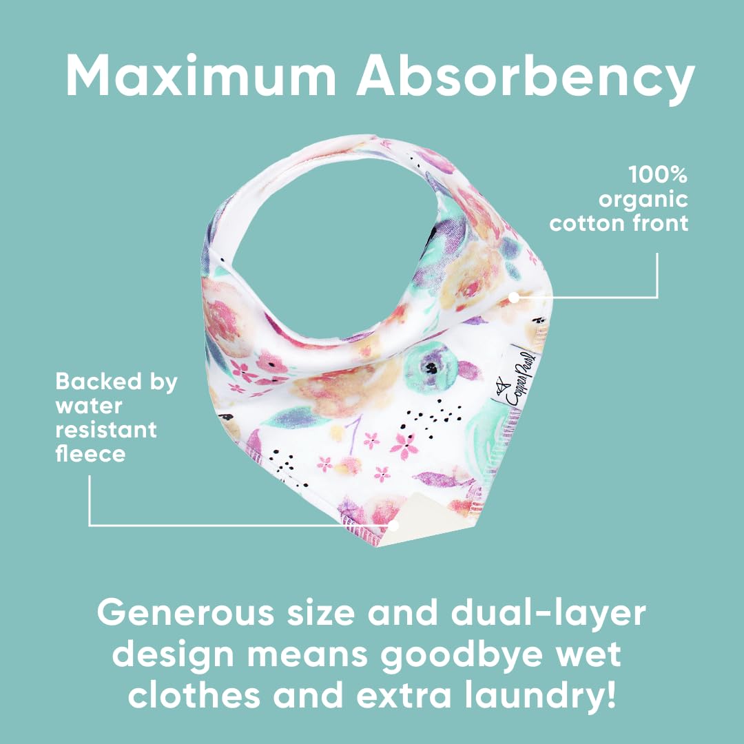 Baberos para Bebé Cooper Pearl Set De Baberos Bandana Bloom, Paquete De 4 Count