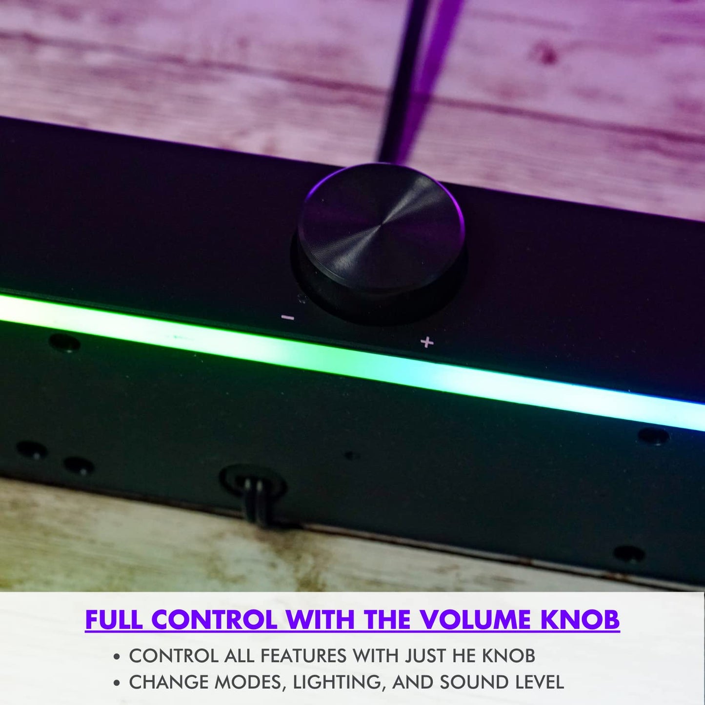 Barra de sonido para juegos Tilted Nation TNPHASER - Altavoces de computadora RGB para PC - Inalámbrico o USB - Audio nítido y LED ajustable