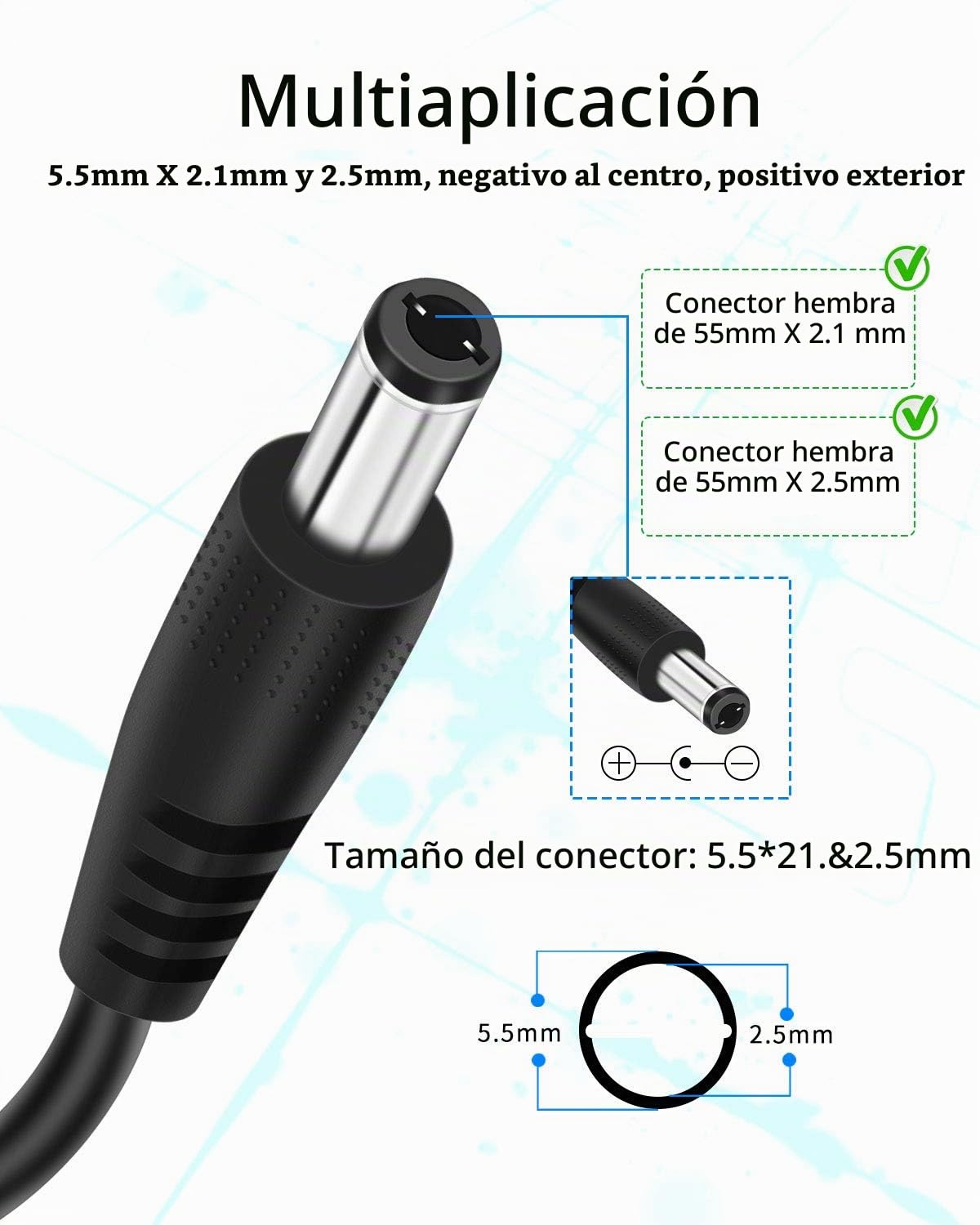 Adaptador de Corriente 9V1.5A Negro Alta Eficiencia