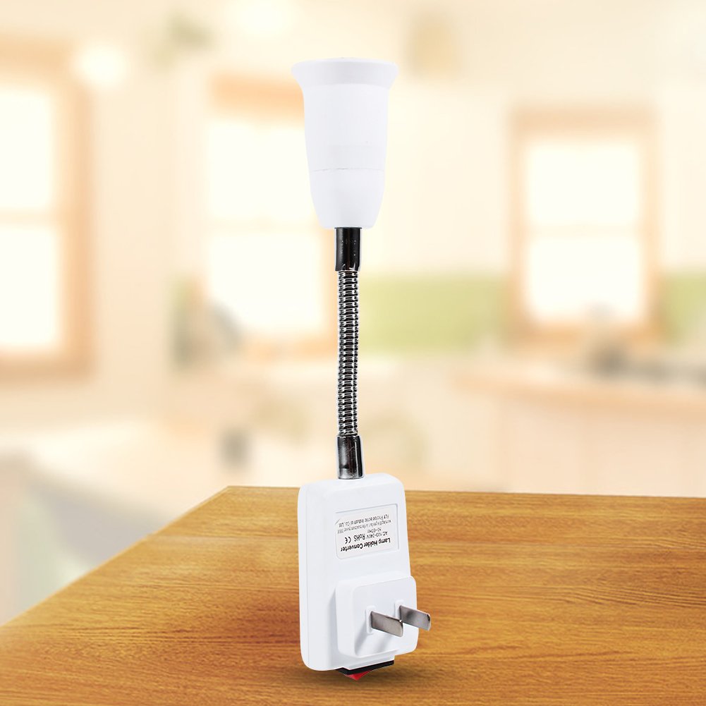 GLOGLOW Adaptador de Enchufe E27 Interruptor de Encendido/Apagado E27 Enchufe de bulbos de lámpara Tornillo Socket Socket Adapter Converter Extensores de Cable de extensión Flexibles(US Plug)