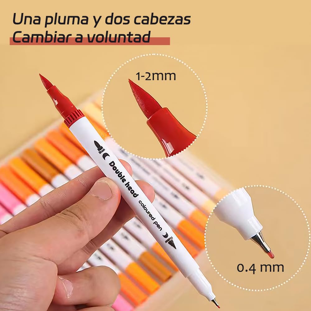 LEIDSANY Rotulador acuarelable de 100 colores (0,4 mm/1-2 mm),Rotulador pincel no tóxico para principiantes,estudiantes,aficionados