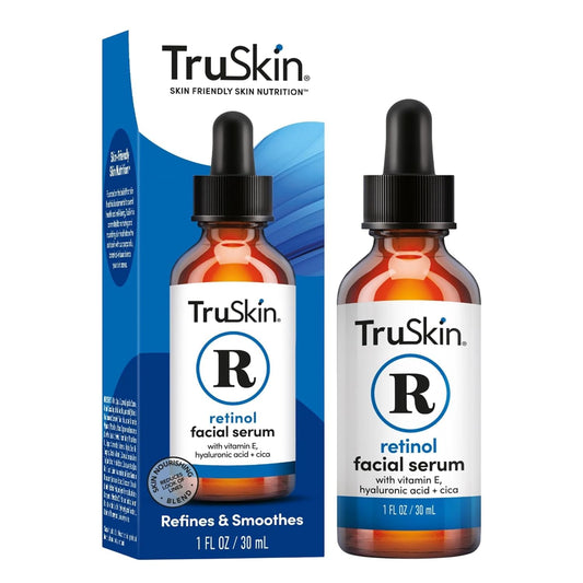 TruSkin RETINOL Serum for Wrinkles, Fine Lines, contains Vitamin A, E and Hyaluronic Acid, Organic Green Tea, Jojoba Oil, BEST Anti Wrinkle Facial Serum,1oz
