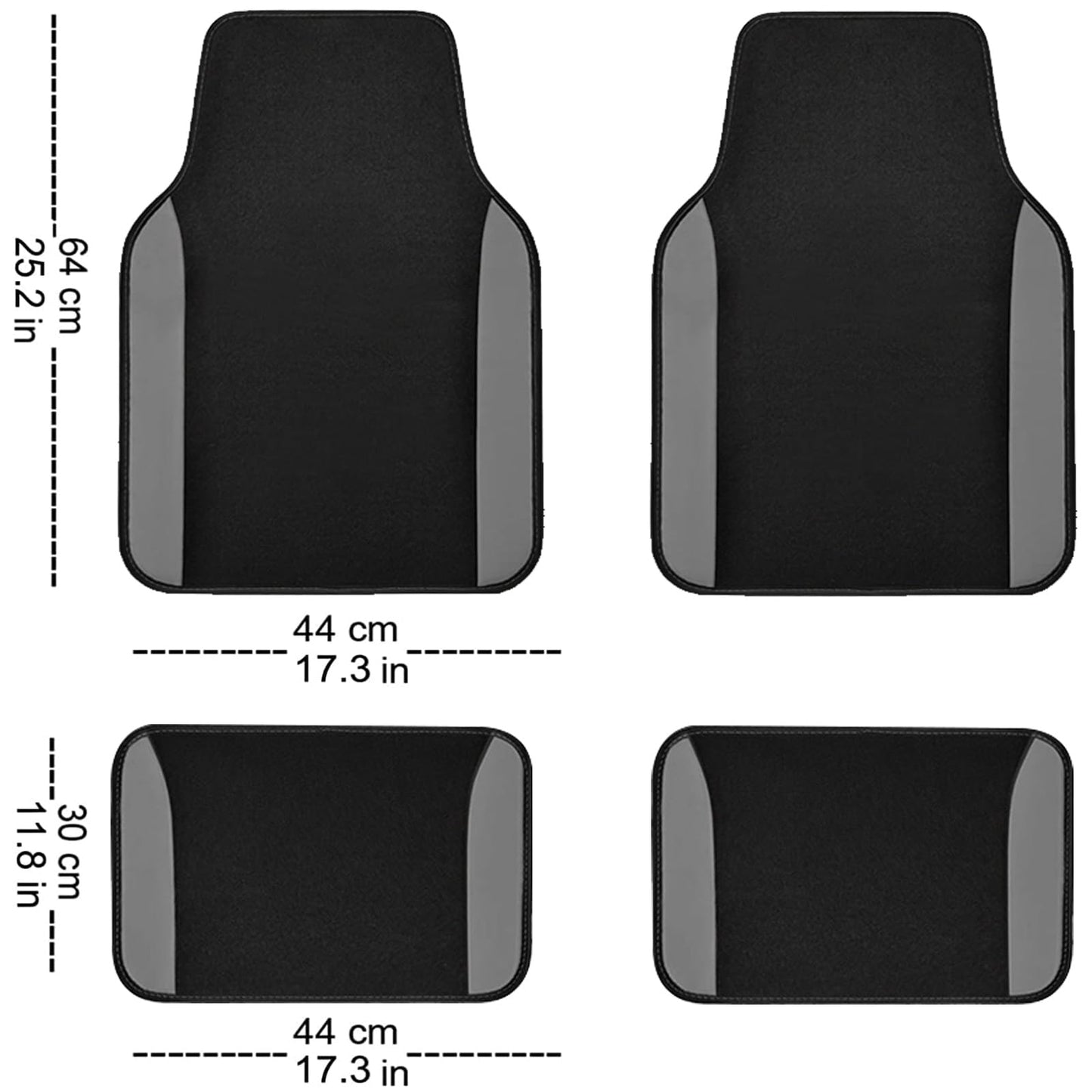 Flying banner car Seat Fund asiento delantero asiento trasero protector de asiento trasero de poliéster coche fácil de instalar asiento trasero dividido clásico camión masculino y femenino (conjunto completo - respaldo bajo - paquete combinado, negro y gr
