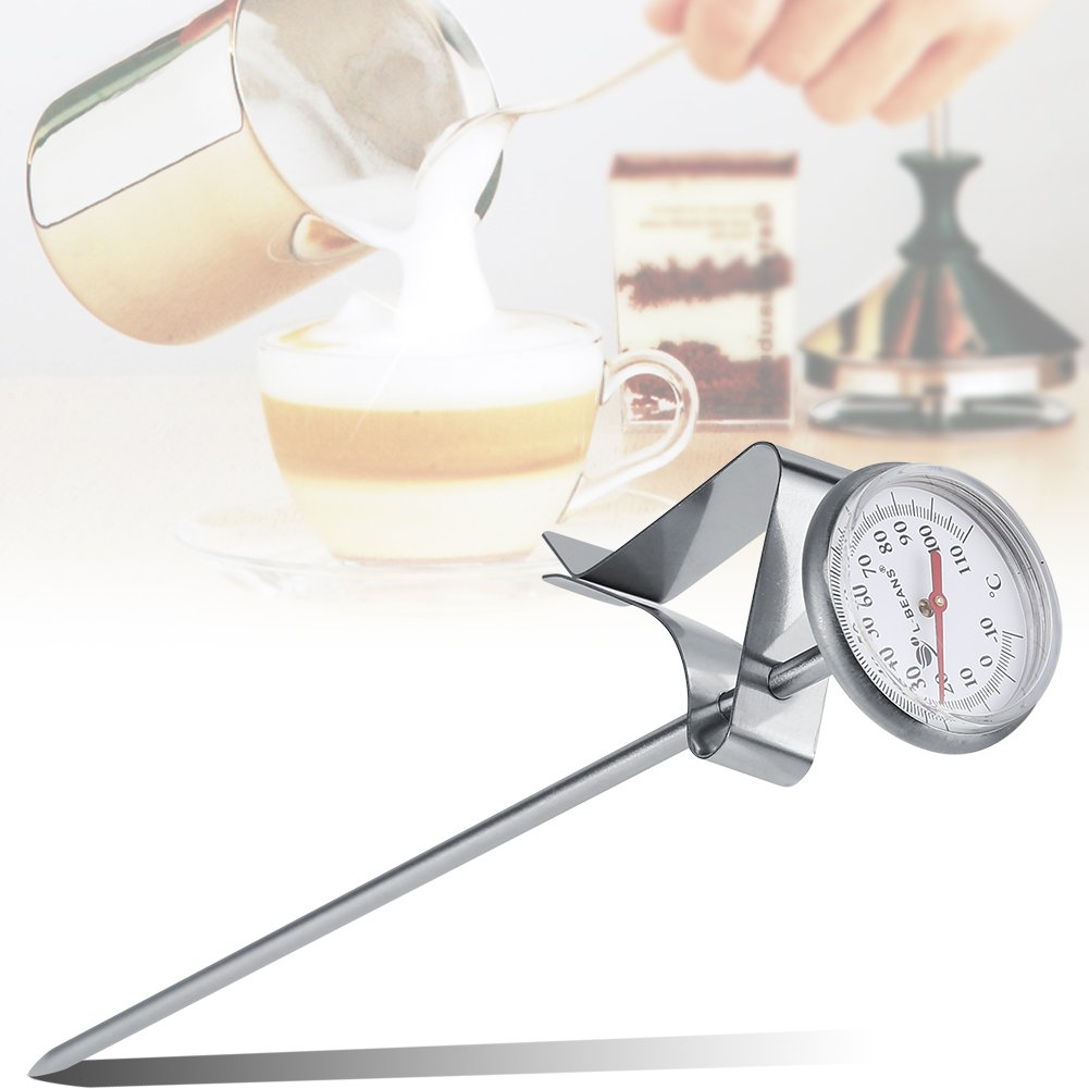 Termómetro de Acero Inoxidable para Espumar Leche y Café Ideal en Bebidas Lácteas y Chocolate Caliente