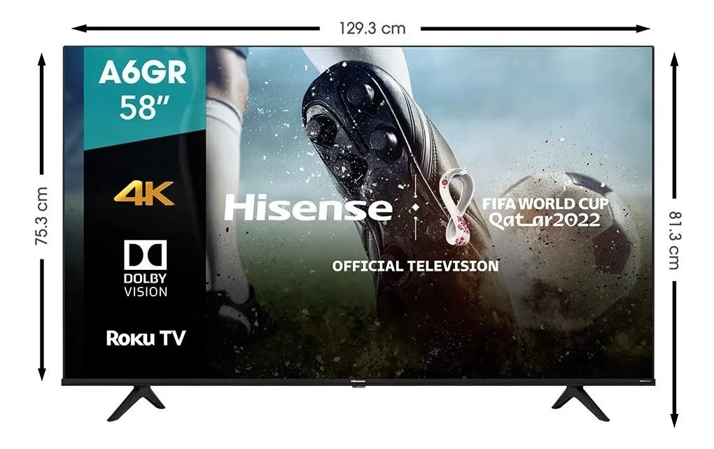Hisense 58" A6GR 4K UHD TV, HDR Dolby Vision (58A6GR, 2021) Reacondicionado