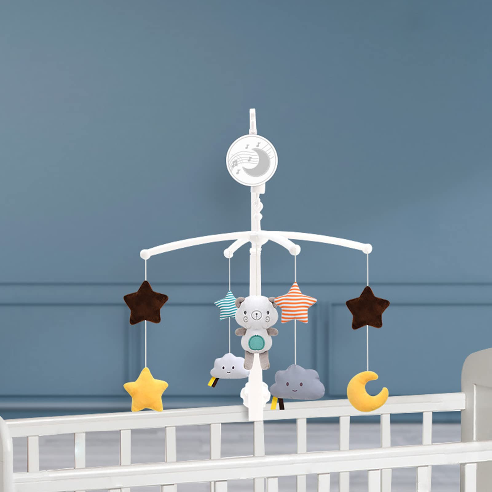 Móvil Musical BHCASE Blanco con Juguetes Giratorios para Cuna de Bebé, niños y niñas