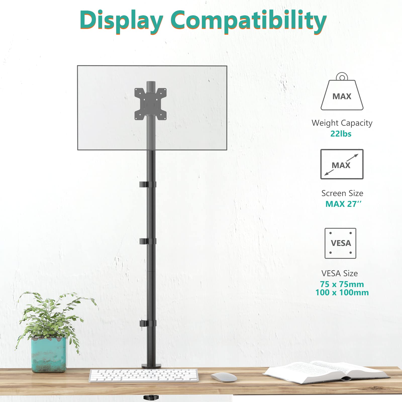 Soporte para Monitor WALI de 39 Pulgadas Ajustable con Brazo Articulado