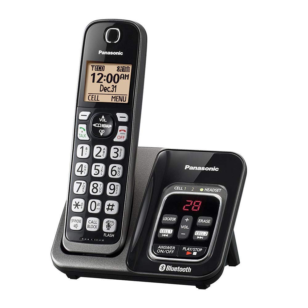 Panasonic KX-TG833 DECT 6.0 - Paquete de teléfono Bluetooth con 3 auriculares