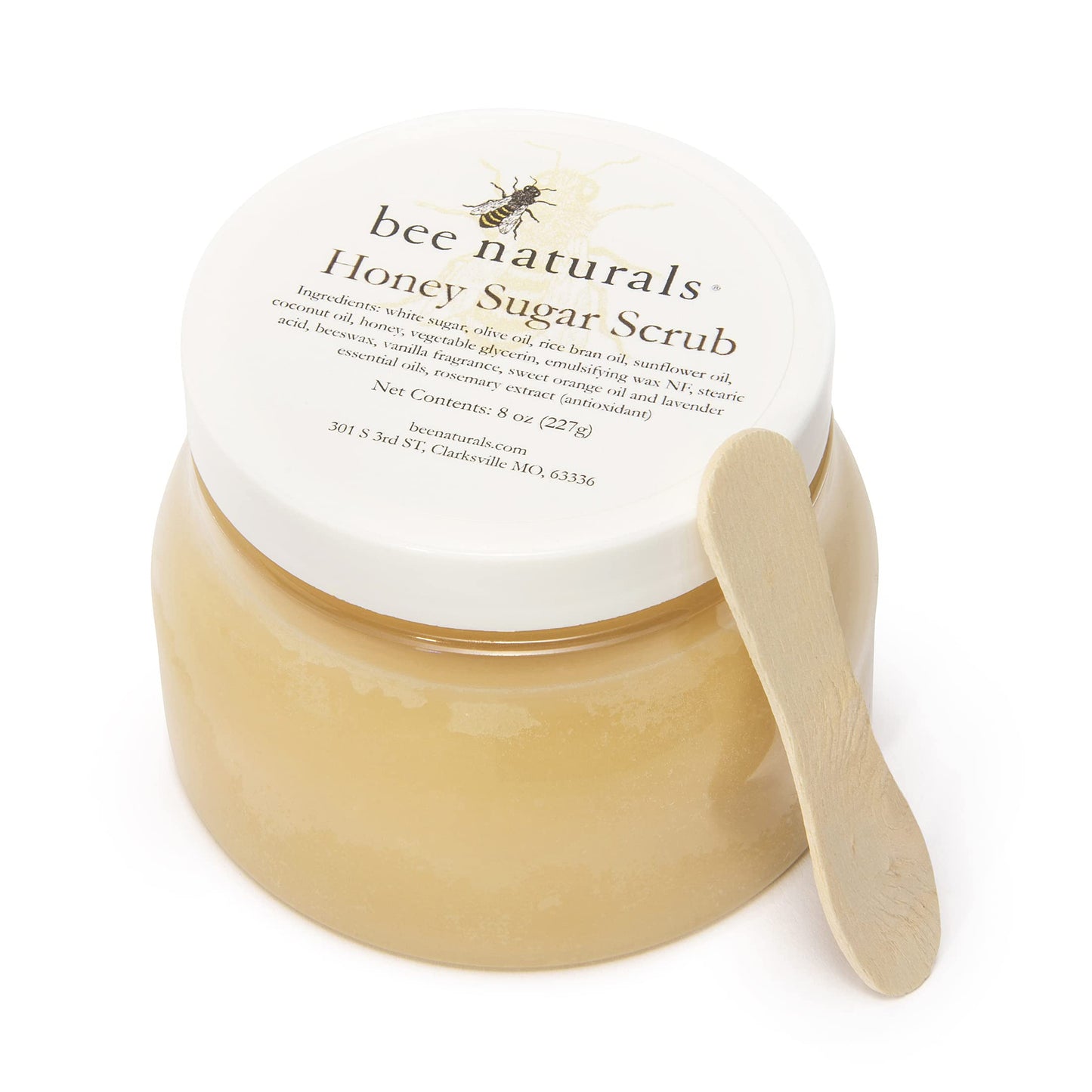 Bee Naturals Best Body Scrub - Natural Honey Sugar Exfoliator for Body, Face and Hands - Brightens, Softens, Cleans and Smoothens Skin - Gently Rejuvenates and Improves Complexion and Skin Health