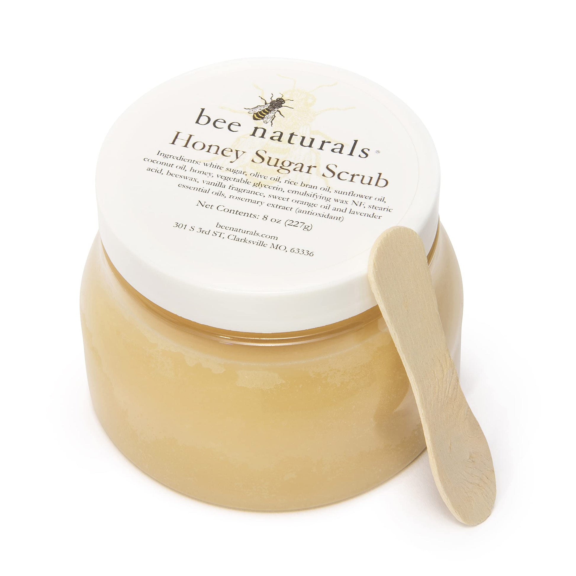 Bee Naturals Best Body Scrub - Natural Honey Sugar Exfoliator for Body, Face and Hands - Brightens, Softens, Cleans and Smoothens Skin - Gently Rejuvenates and Improves Complexion and Skin Health