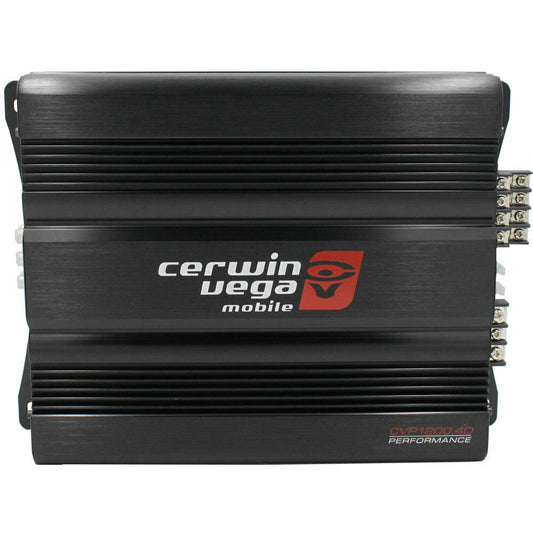 CERWIN-VEGA! CVP 300 W RMS 4 canales clase AB, sistema de audio de alta potencia, compatible con estéreo de 2 ohmios y 4 ohmios, amplificador multicanal con protección avanzada para altavoces de coche