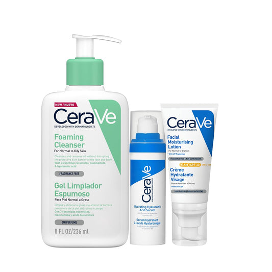Kit CeraVe Rutina facial: Limpia, hidrata y protege tu piel