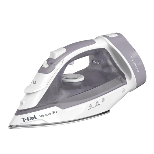 Plancha de Vapor T-fal gris con Suela de Cerámica y Cable Retráctil
