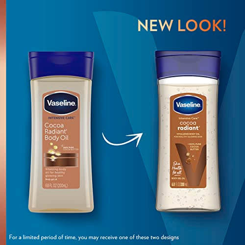 Vaseline Intensive Care Body Gel Oil Cocoa Radiant 6.8 oz, Pack of 3