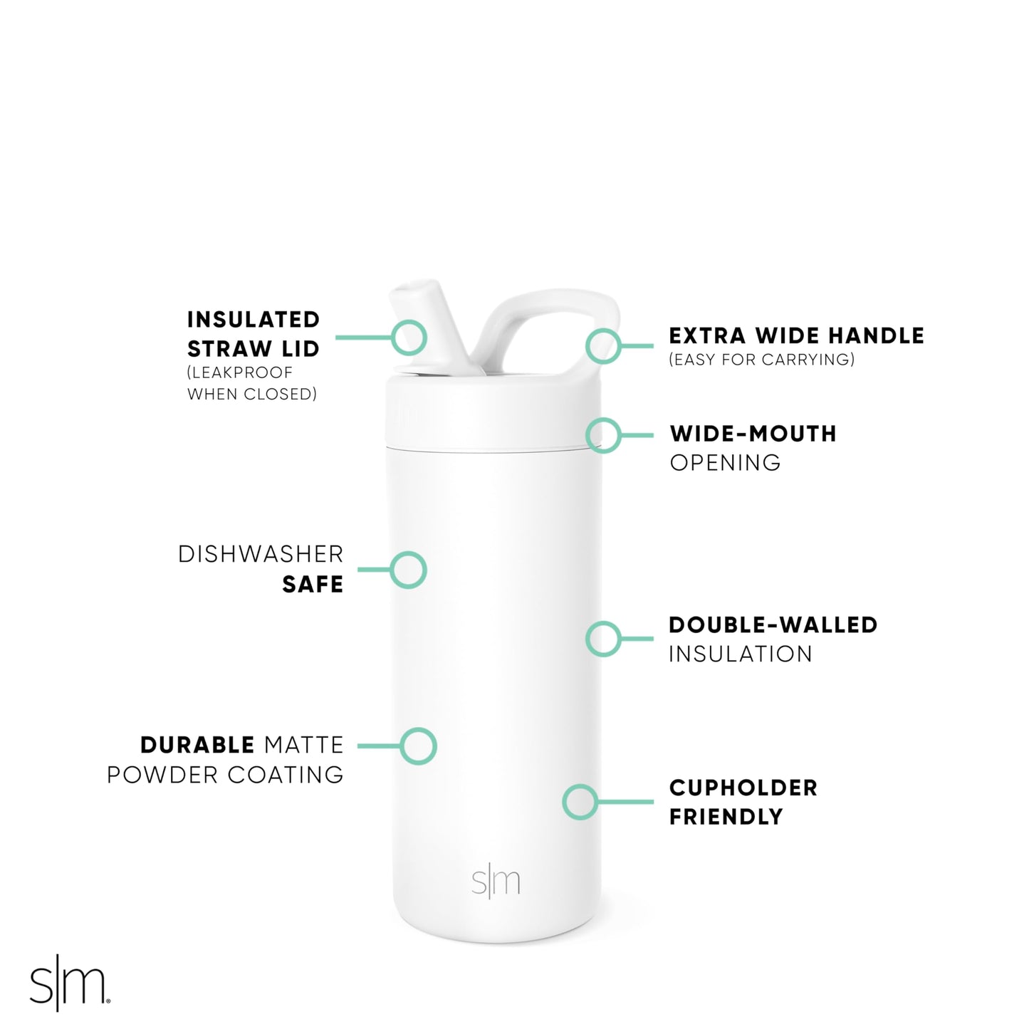 Botella de Agua Simple Modern Winter White Aislada para Niñas