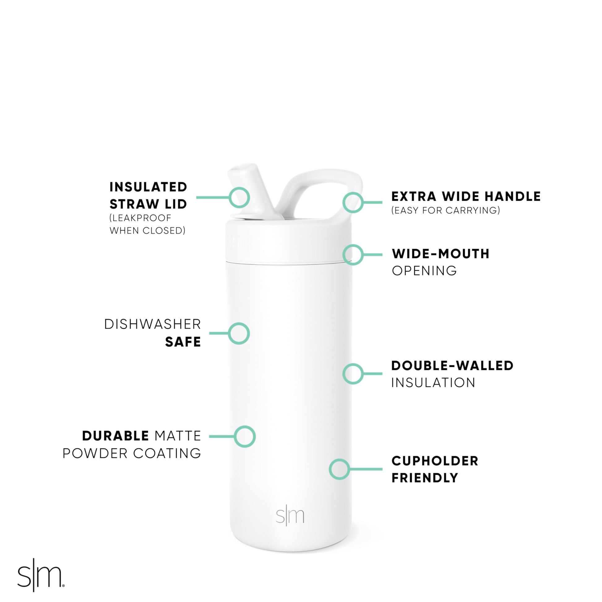 Botella de Agua Simple Modern Winter White Aislada para Niñas